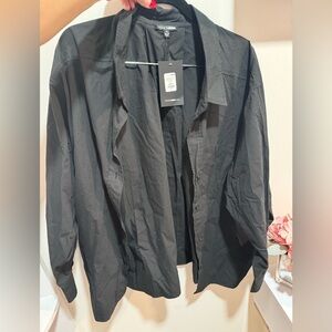 Fashion nova black oversized poplin top | size S | NWT